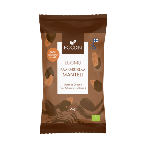 Foodin Raw Chocolate Almond, Organic 60 g, Pack of 8