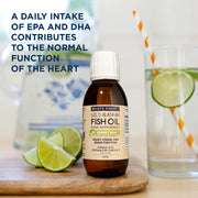 Wiley's Finest Summit DHA omega-3 liquid supplement spoon use natural lime flavour 125ml