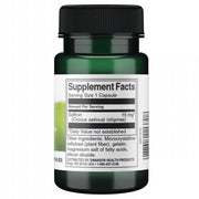 Back of Swanson Saffron bottle showing supplement facts.