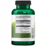 Green supplement bottle with label on a white background
