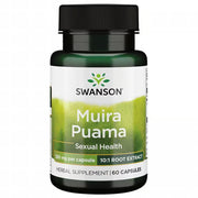 Front: Bottle of Swanson Muira Puama 10:1 Root Extract, 250 mg, 60 capsules.