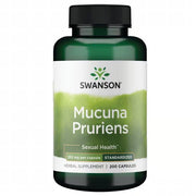 Front: Bottle of Swanson Mucuna Pruriens Extract 350 mg, 200 capsules.