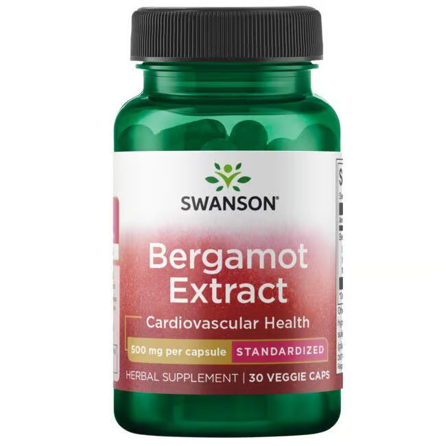 Swanson Bergamot Extract supplement bottle on a white background