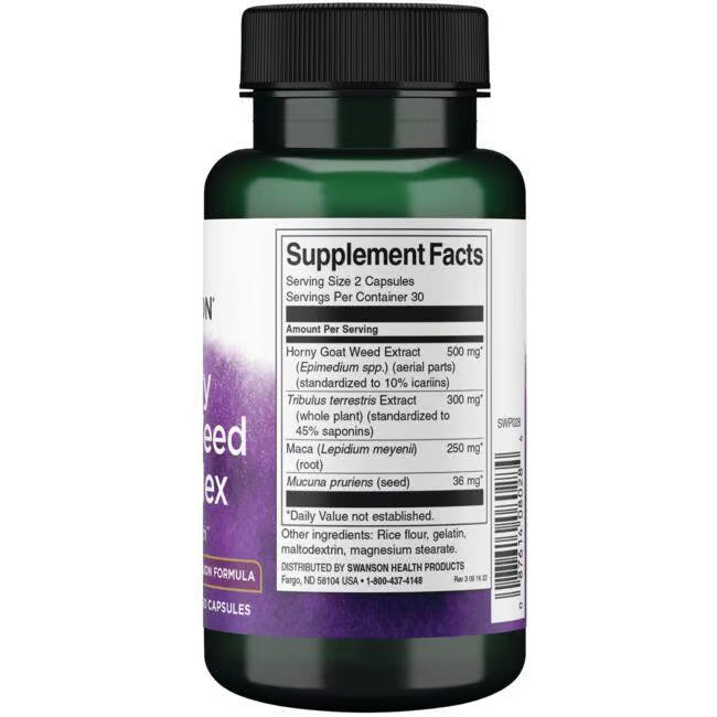 Swanson Herbal Complex Supplement facts. Bottle in a white background.