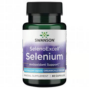 Front: Bottle of Swanson SelenoExcell Selenium 200 mcg, 60 capsules.