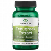 Front: Bottle of Swanson Fenugreek Extract with Testofen® 300 mg, 60 vegan capsules.
