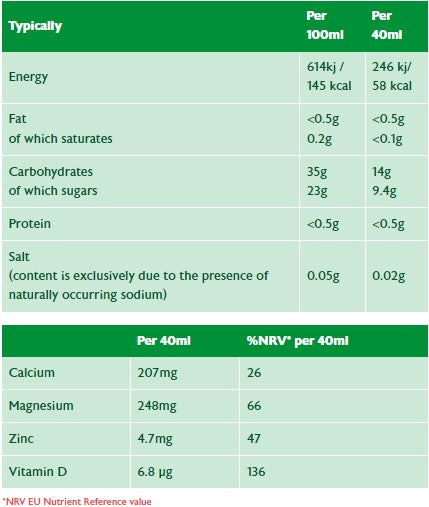 Floradix Saludynam Liquid Calcium, Magnesium and Vitamin D formula 250ml