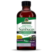 Bottle of Nature's Answer Sambucus supplement on a white background