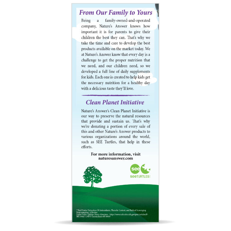 Nature's Answer supplement package with text and logo on a white background