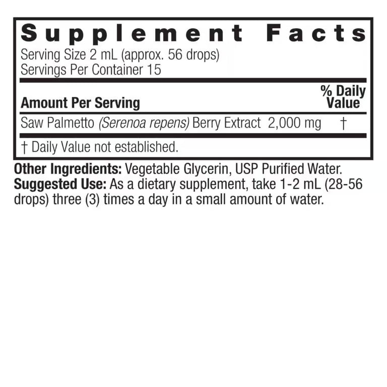 Nature’s Answer Saw Palmetto Extract, Alcohol Free - 2,000mg – 30mL