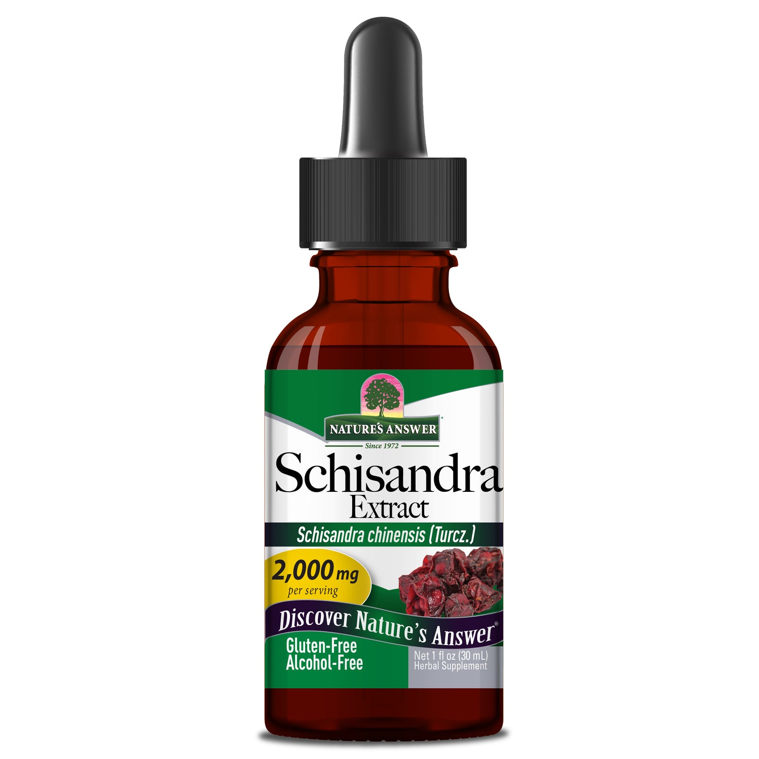 Nature’s Answer Schisandra berry alcohol-free liquid extract 30ml bottle front label