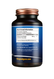 Supplement facts label for The Good Guru Shilajit Extract capsules showing 80% Fulvic Acid, 90 count.