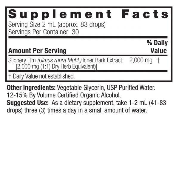 Nature's Answer Slippery Elm Extract 2,000mg 60ml Promotes Overall Health.