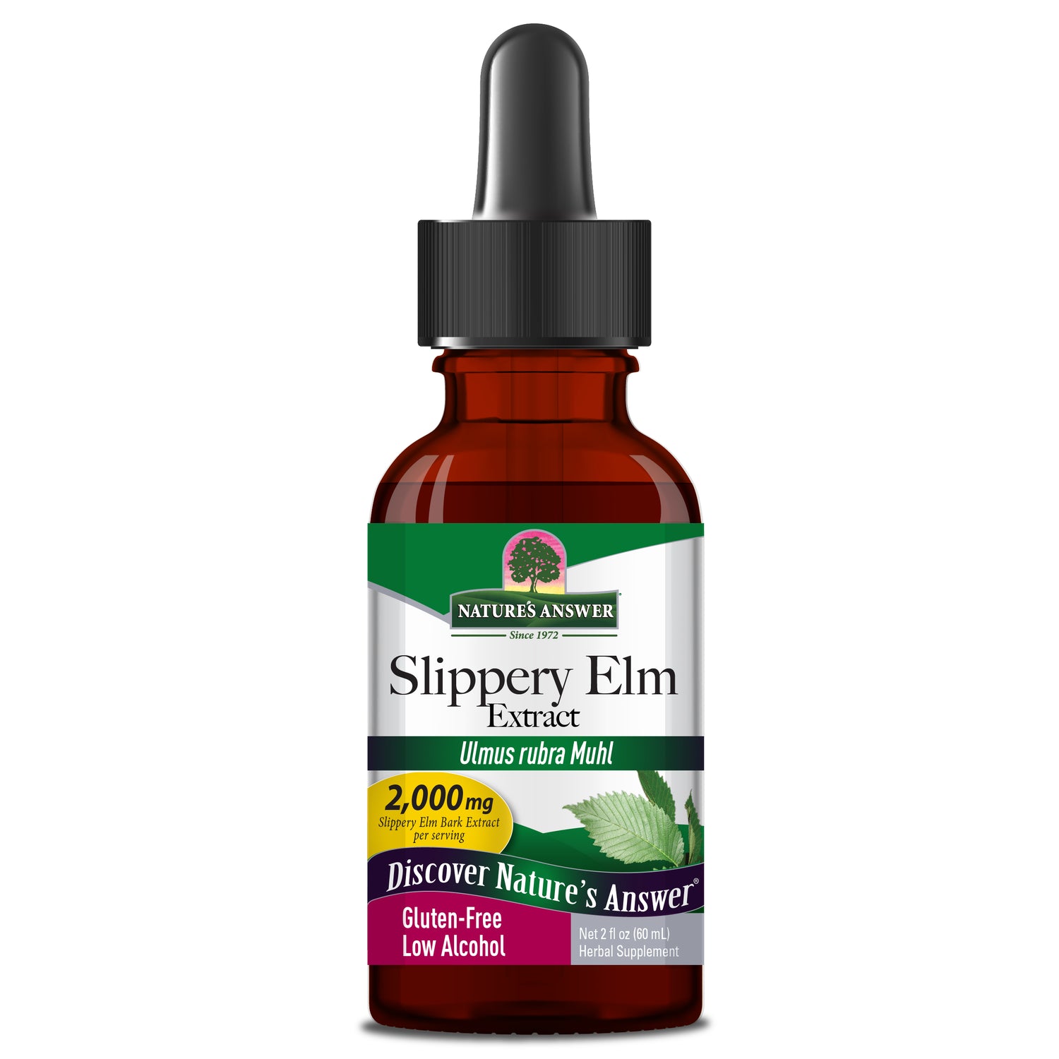 Nature's Answer Slippery Elm Extract 2,000mg 60ml Promotes Overall Health.