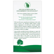 Brochure or flyer with text about Advanced Botanical Fingerprint Technology on a white background