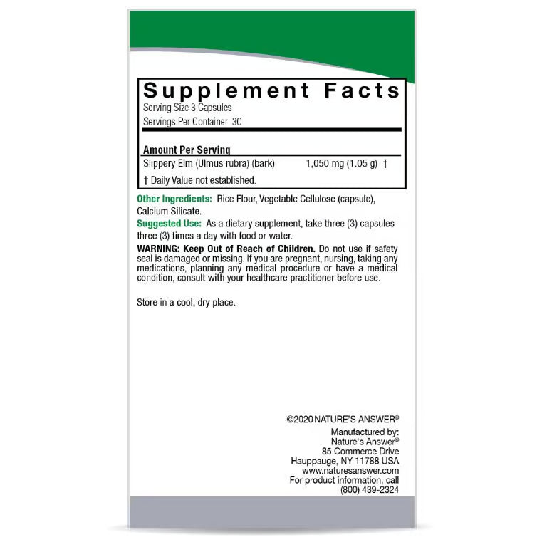 Supplement label with 'Supplement Facts' section on a white background