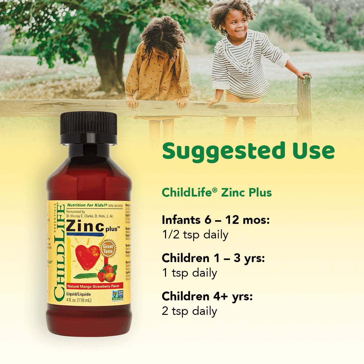 ChilfLife Essentials  Zinc Plus®, Natural Mango Strawberry Flavour, 118ml