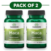 Swanson Maca 500mg 60 Vegan Capsules Pack of 2