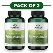 Swanson Full Spectrum Ashwagandha 450mg 100 Vegan Capsules Pack of 2
