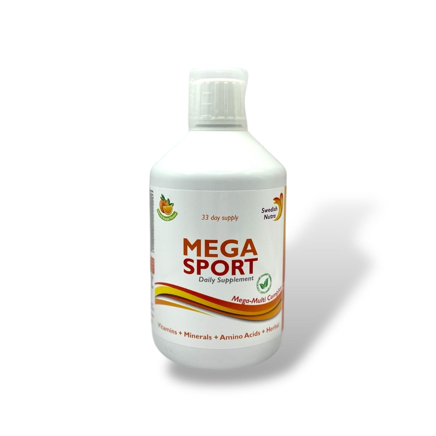 Swedish Nutra Mega Sport – 500ml (Natural Orange Flavour)