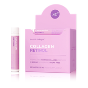 Swedish Collagen Collagen Retinol supplement packaging with a bottle on a white background