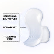 Applying Olay Hyaluronic gel moisturiser to cleansed morning skin.