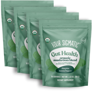 Four Sigmatic Organic Mushroom Blend Powder 4 pouches front packaging on white background