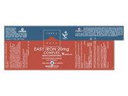 Supplement facts & ingredients image: Terranova Easy Iron 20mg Complex supplement facts ingredients vegan capsules 100 count