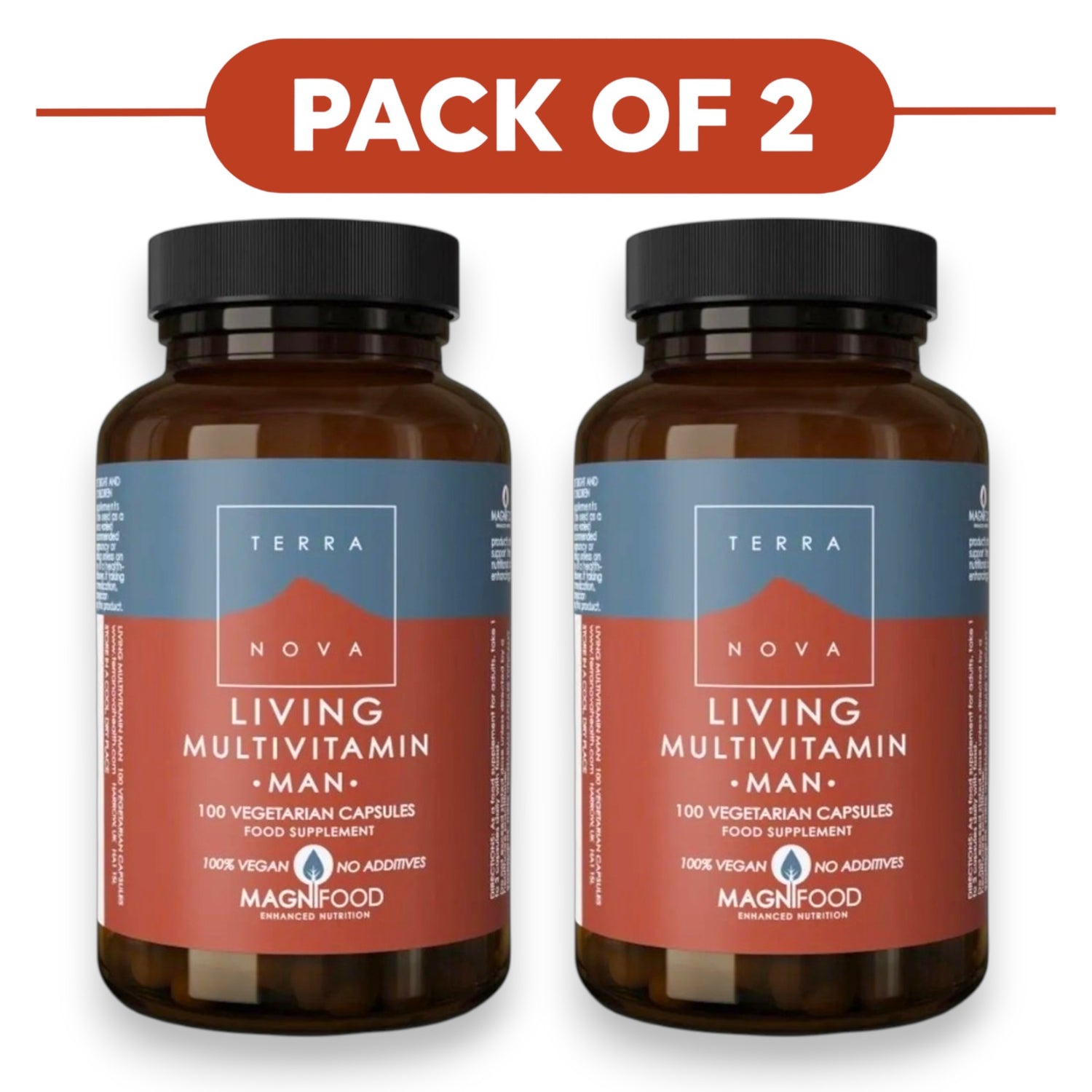 Terranova Living Multivitamin Man 100 Vegetarian Capsules Pack of 2