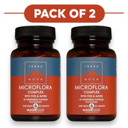 Terranova Microflora Complex FOS & More 50 Vegetarian Capsules Pack of 2