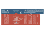 Supplement facts & ingredients image: Terranova Zinc 15mg Complex supplement facts ingredients vegan capsules 100 count
