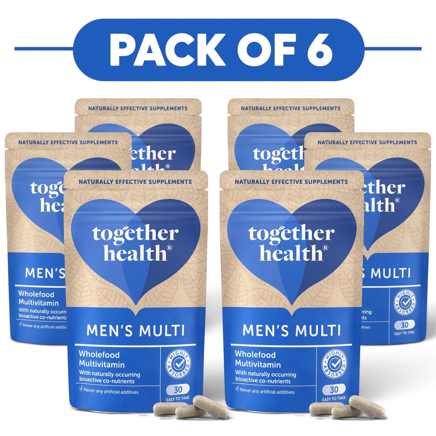 Together Health Men's Multi Wholefood Multivitamin 30 Capsules Pack of 6