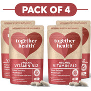 Together Health Organic Vitamin B12 20mcg from Mushroom 30 Capsules Pack of 4