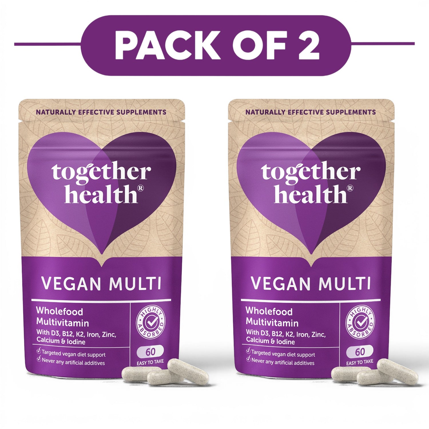 Together Health Vegan Multi Wholefood Multivitamin 60 Capsules Pack of 2