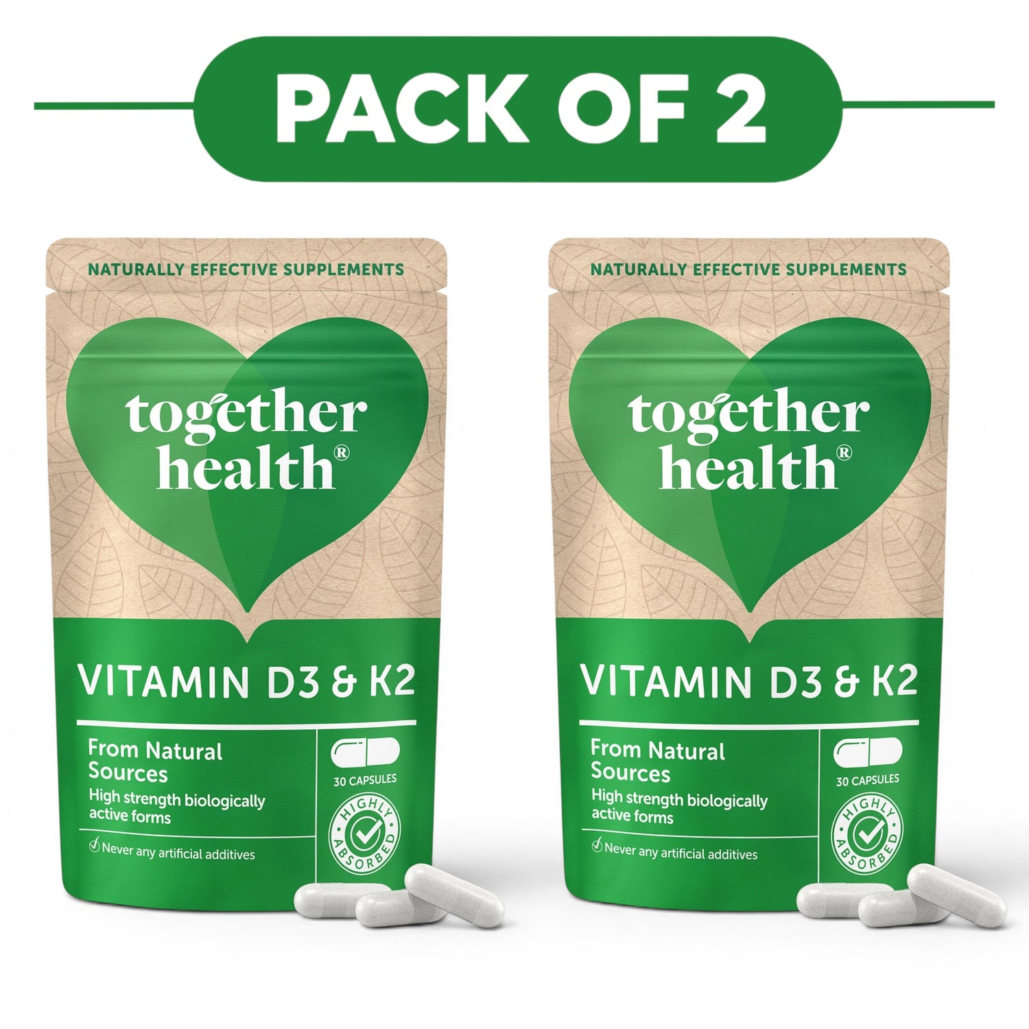 Together Health Vitamin D3 & K2 30 Capsules Pack of 2