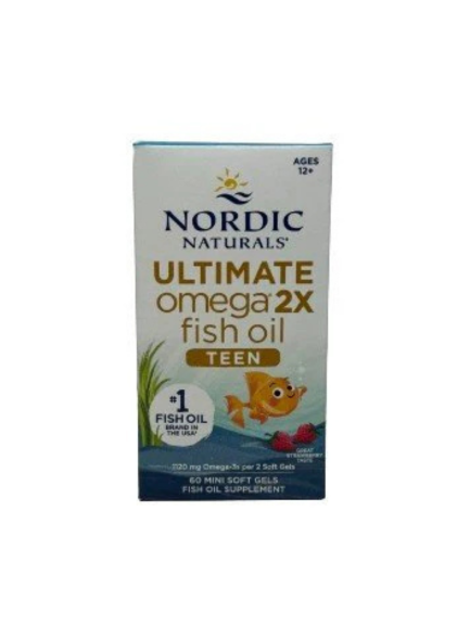 Nordic Naturals Ultimate Omega Teen Soft Gels - 1120mg Omega-3 - 60 Count