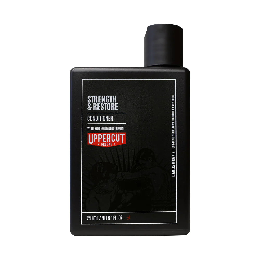Uppercut Deluxe Strength and Restore Conditioner 240ml bottle mandarin patchouli fragrance packaging