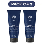 Urtekram Men 2-in-1 Hair & Body Wash 200ml Pack of 2