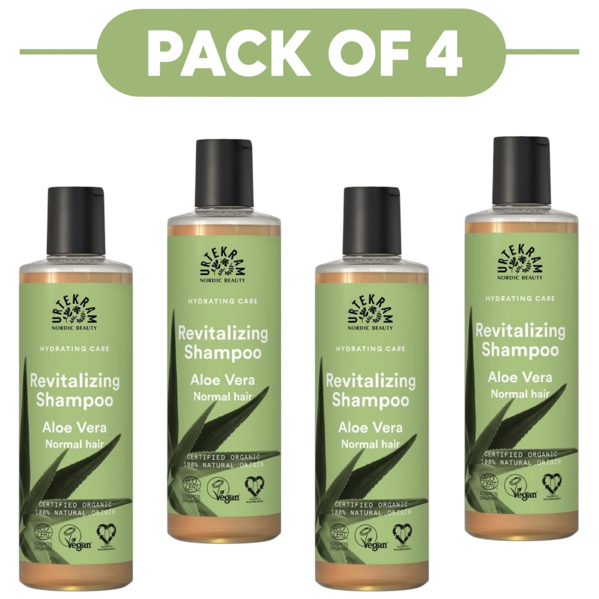 Urtekram Revitalizing Aloe Vera Shampoo 250ml Pack of 4