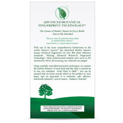 Brochure or informational sheet about Advanced Botanical Fingerprint Technology with green design elements.