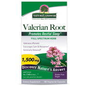 Valerian Root supplement packaging by Nature's Answer on a white background