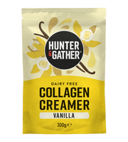 Hunter & Gather vanilla collagen creamer package on a white background