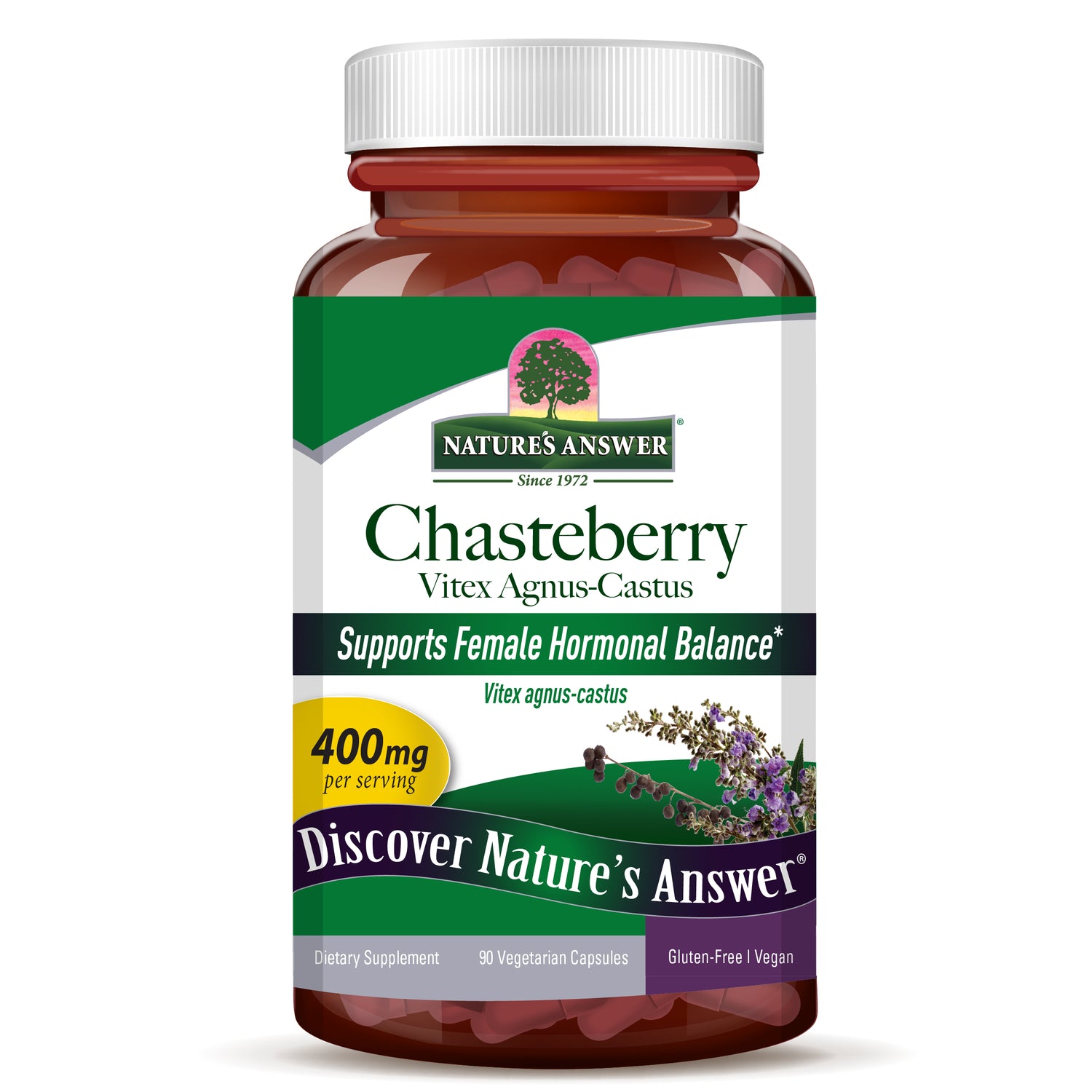 Nature's Answer Chasteberry supplement bottle on a white background