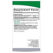 Supplement facts label on a white background