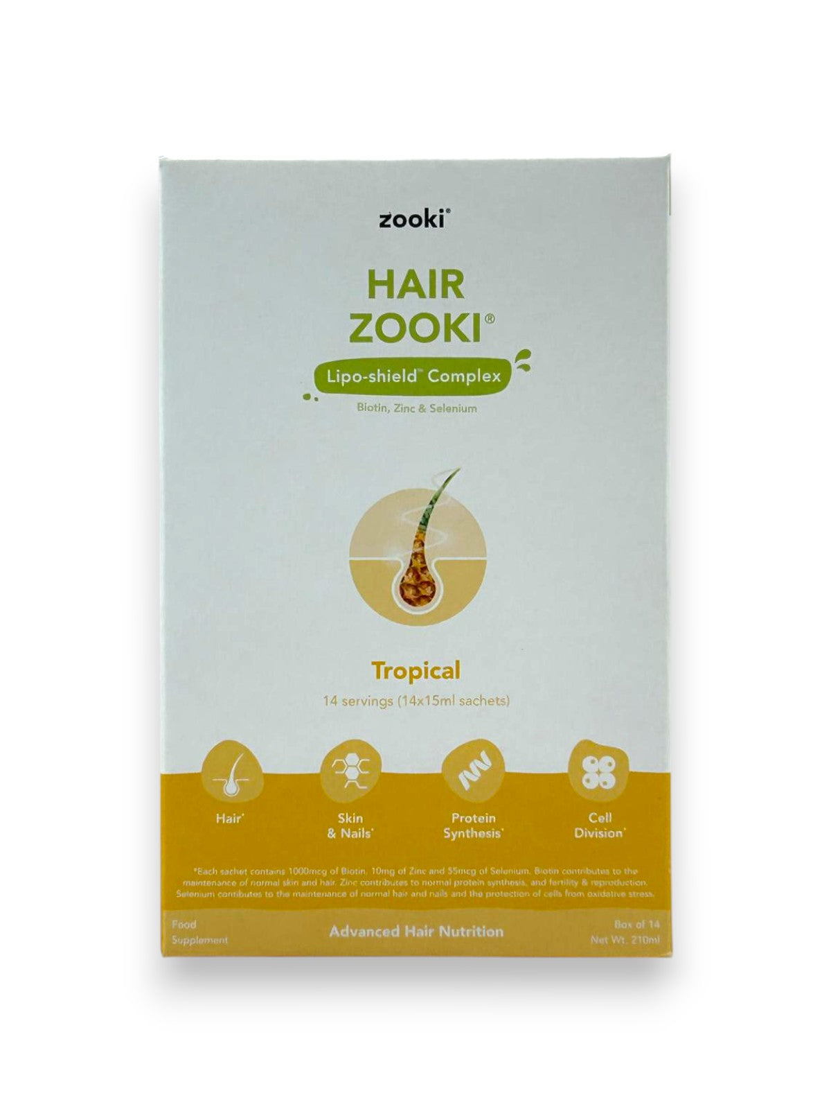 Zooki Hair Zooki supplement package on a white background