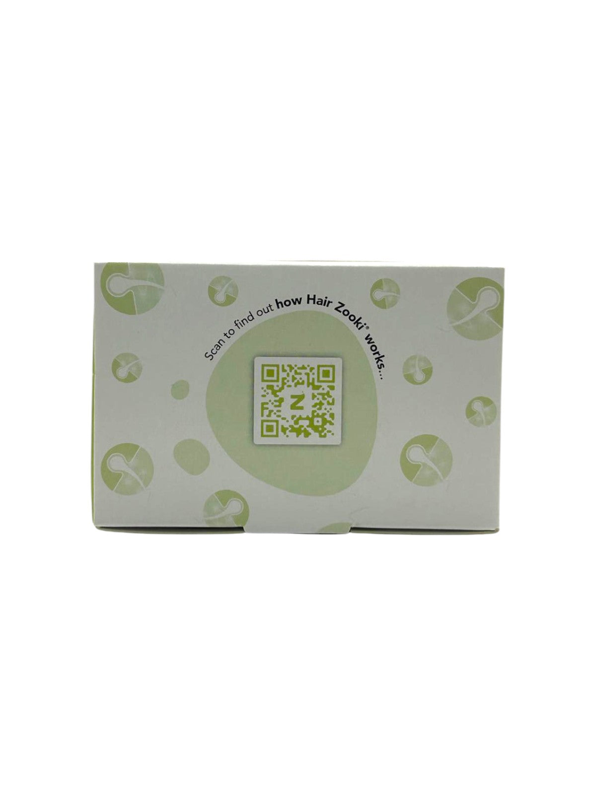 Product packaging with a QR code on a white background