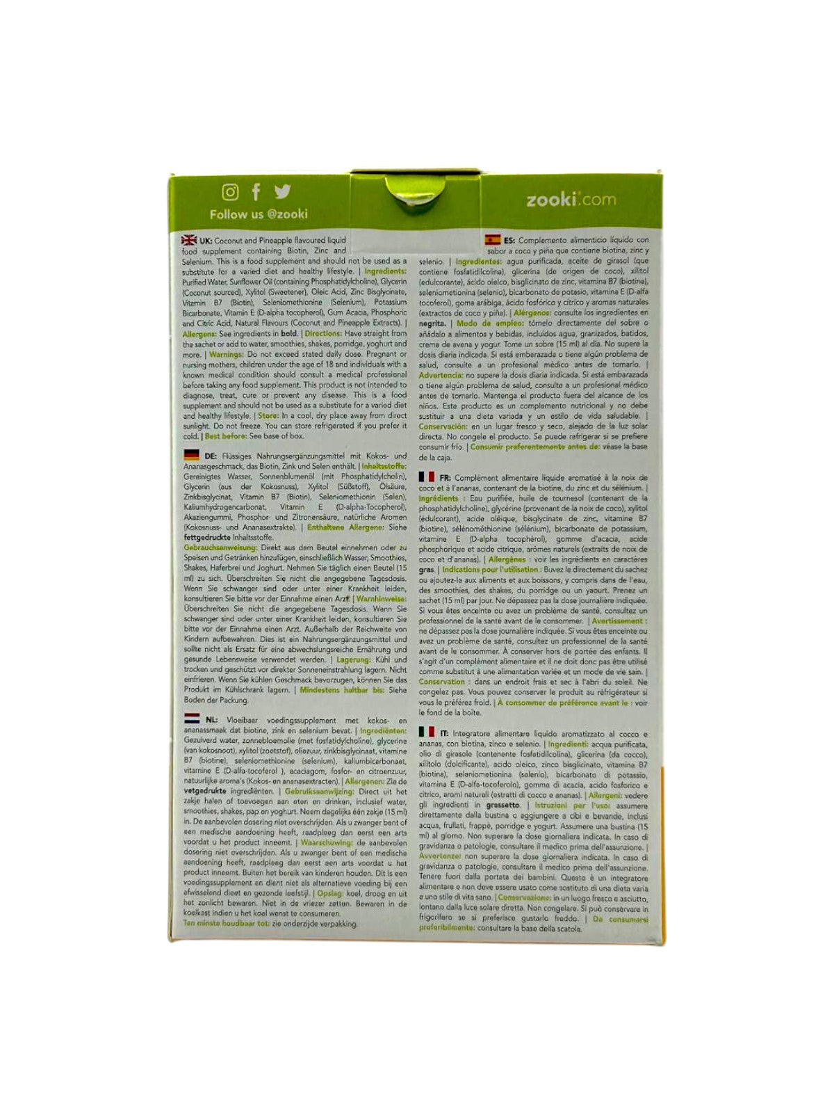 Product packaging with text and branding on a white background