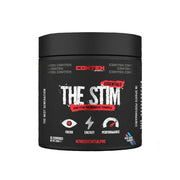 Tub of Conteh Sports The Stim Pre-Workout Powder, Blue Slush flavour, 255g net weight.