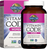 Garden of Life Vitamin Code Women's Multivitamin bottle & box, 120 capsules.