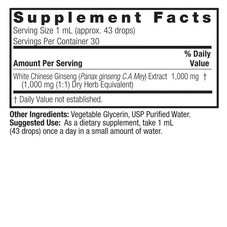 Supplement facts label for a dietary supplement with white background